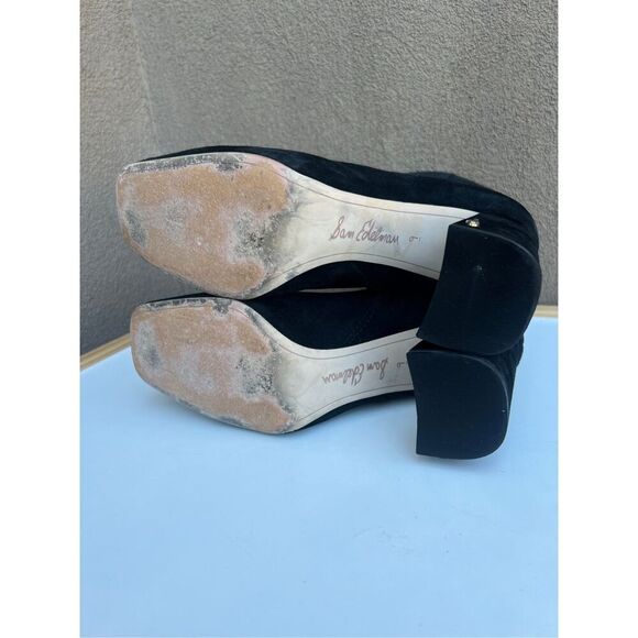 Sam Edelman Womens Sz 9 Black Suede Leather Ankle Boots Codie Block Heel Comfort - Picture 10 of 11